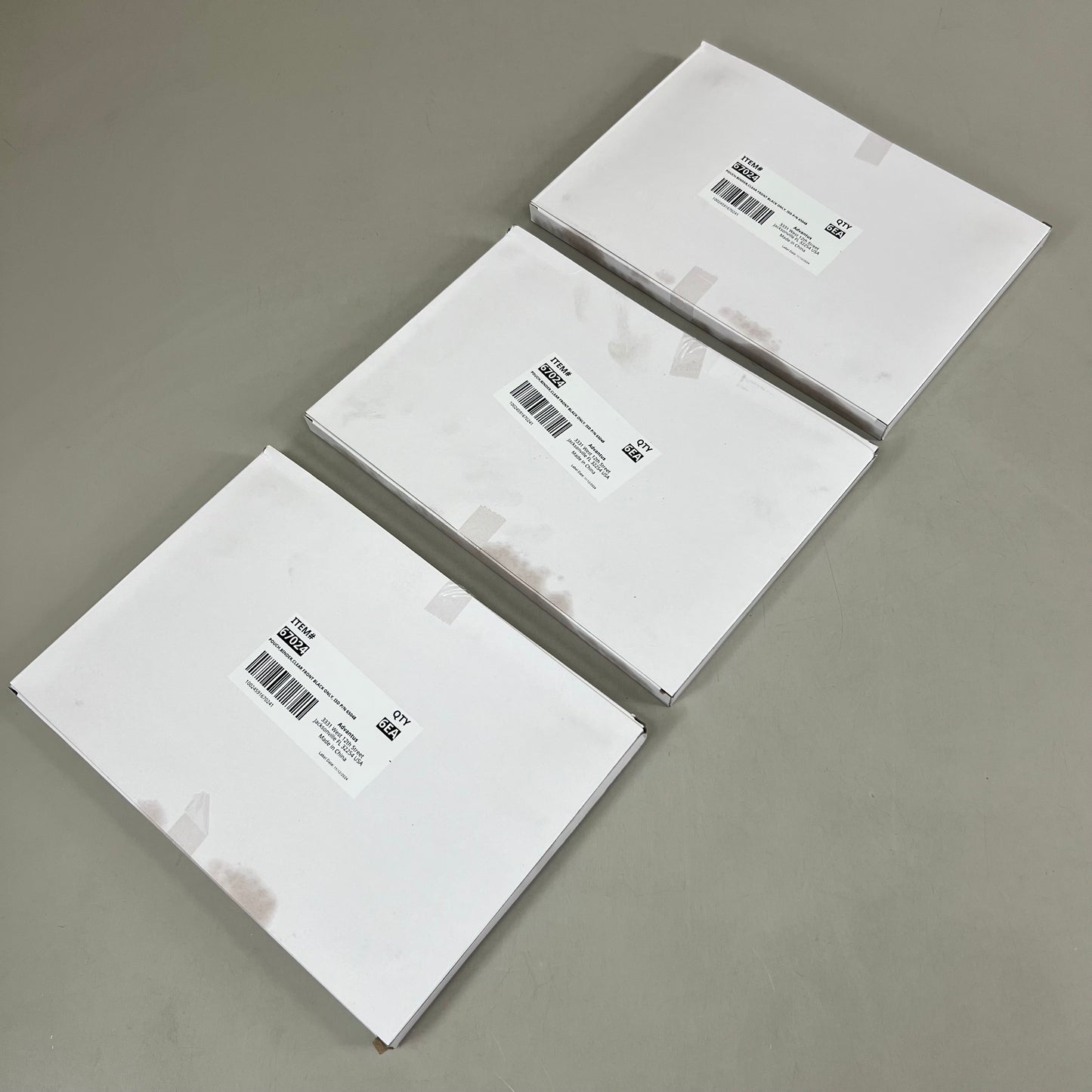 ADVANTUS (3 Pack) Binder Pencil Pouch 6 EA Per Box 10 x 7.38 Black/Clear