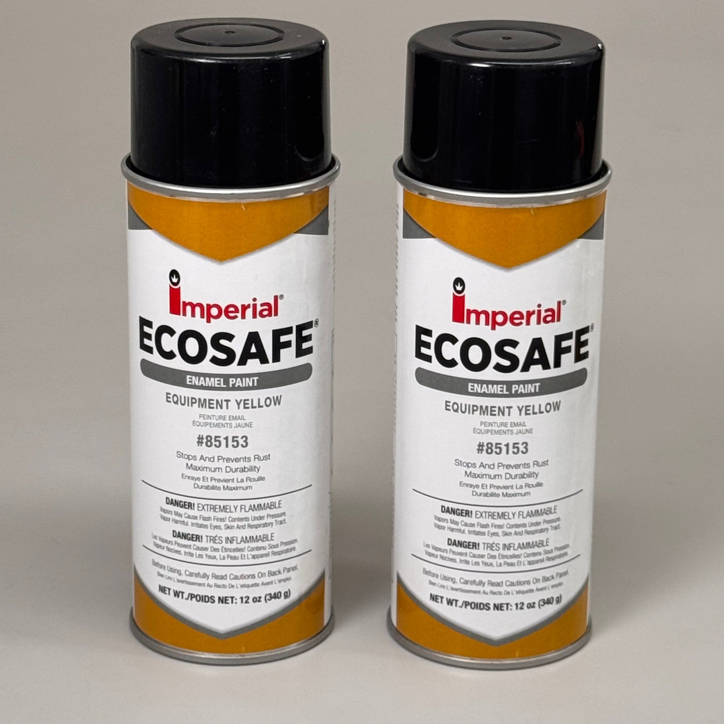 IMPERIAL (2 PACK) EcoSafe Gloss Enamel Paint Acrylic Base Equipment Yellow 12oz