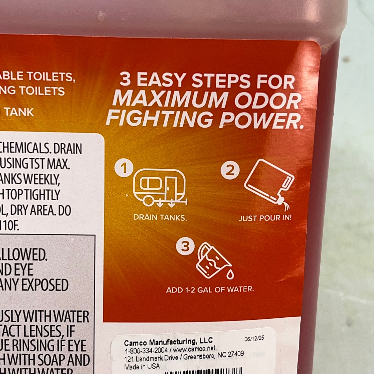 ZA@ ZA@ CAMCO TST MAX RV Liquid Toilet Treatment Citrus Scent 1 Gal Orange 41173