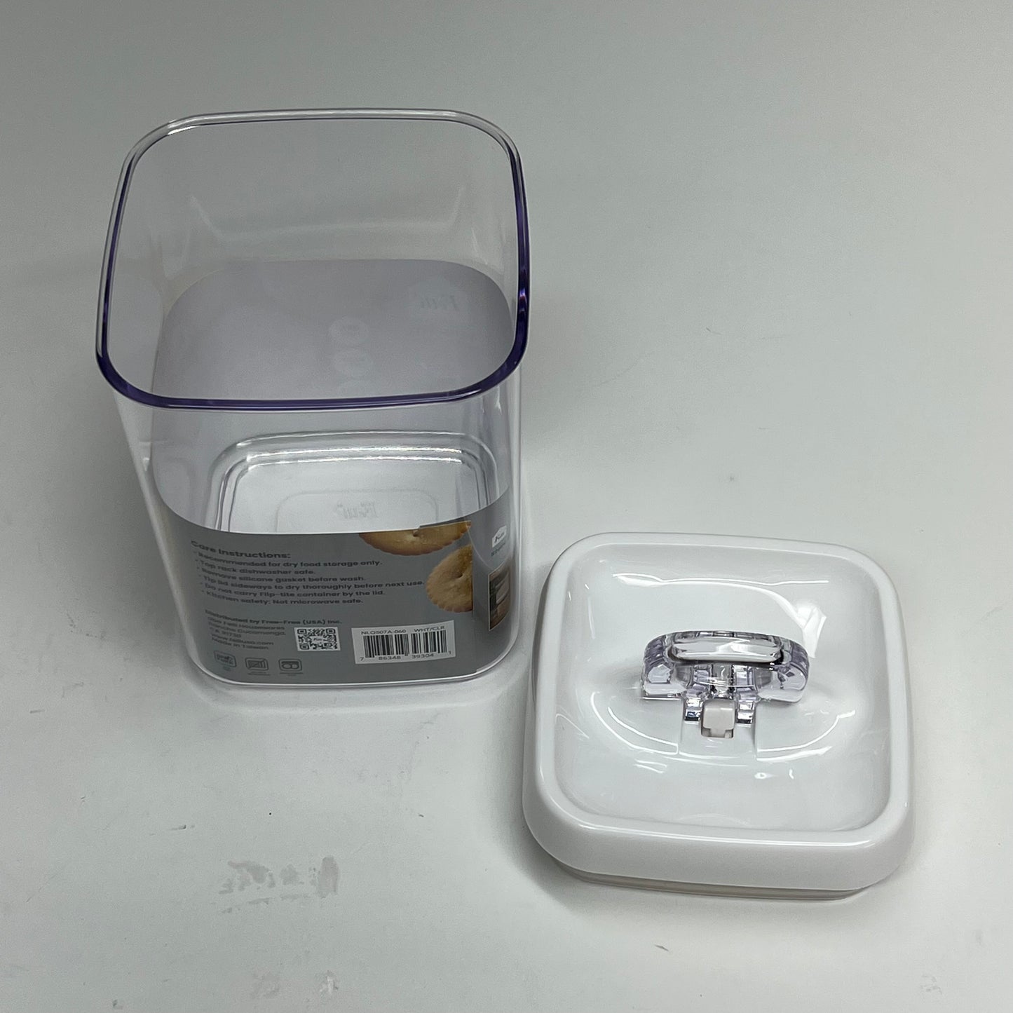 FELLI  (3 PACK) Flip Tite Storage Containers Set 1.7 L White/Clear NLQ507A-060
