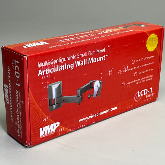VMP Small Flat Panel Articulating Wall Mount Sz 11” x 5.5” x 2.5” Silver LCD-1