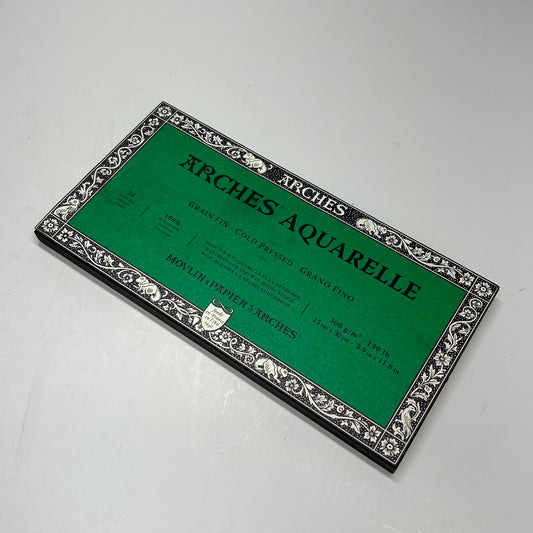 ZA@ ARCHES (2 PACK, 20 EACH) Watercolor Block Cold Press 5.9" X 11.8" 140lb Whit|e A1795057 (As-Is)