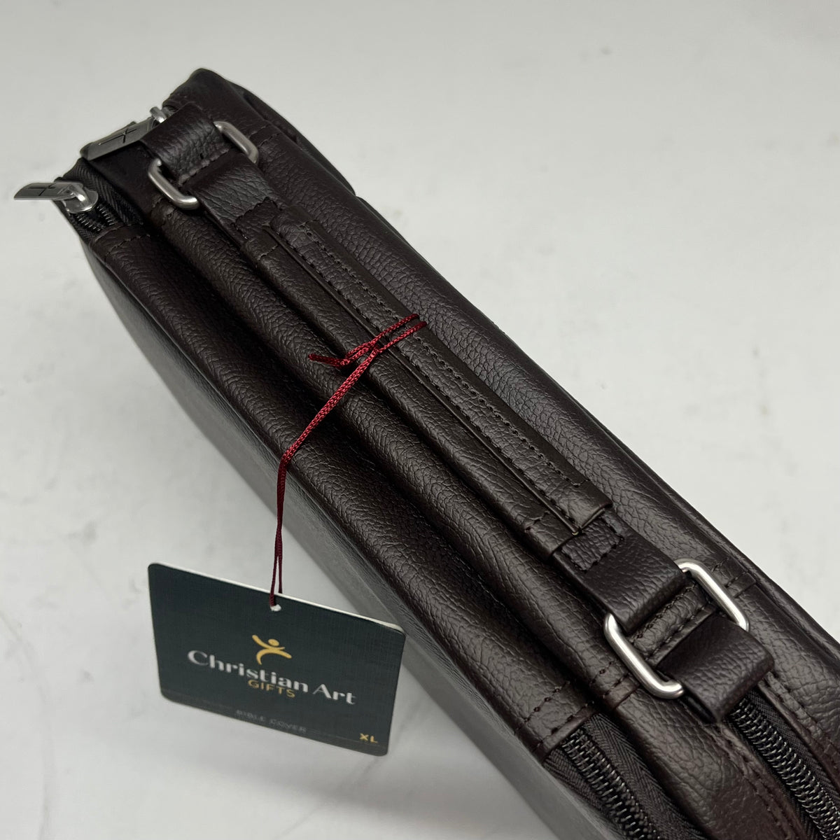 CHRISTIAN ART GIFTS Bible Cover Faux Leather Extra Large Dark Brown BBXL457