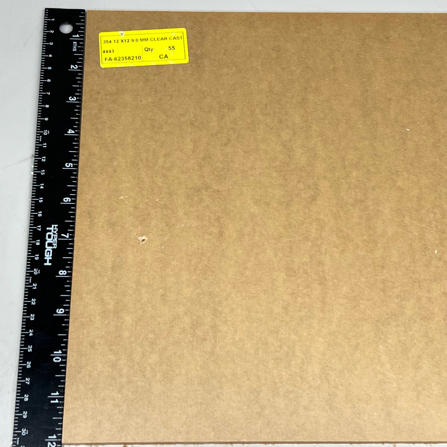 ZA@ Clear Plexiglass Acrylic Plastic Piece 2PK! .354 X 12" X 12" Paper Masked FA-62358210 A