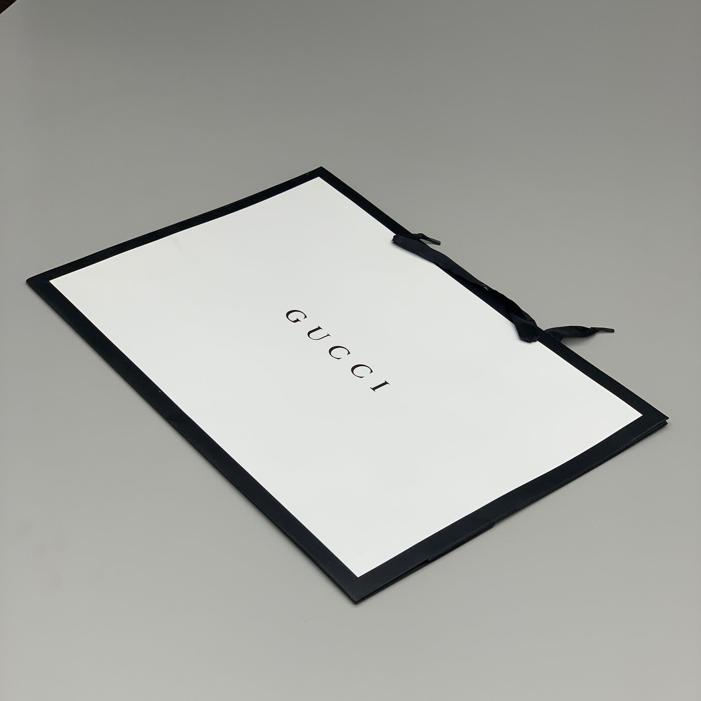 GUCCI Authentic Retail Store Gift Bag Tote Paper White / Black 17" x 12.5" x 5" (New)