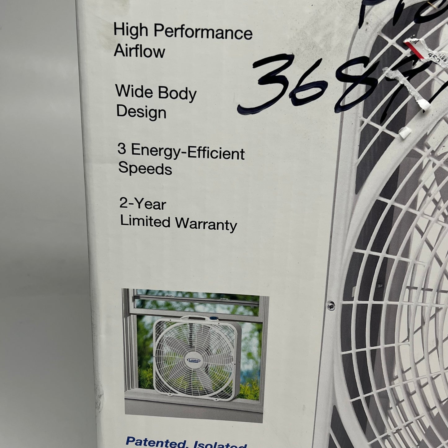 ZA@ LASKO Weather Shield Box Fan High Performance 20" Blade White (As-Is)