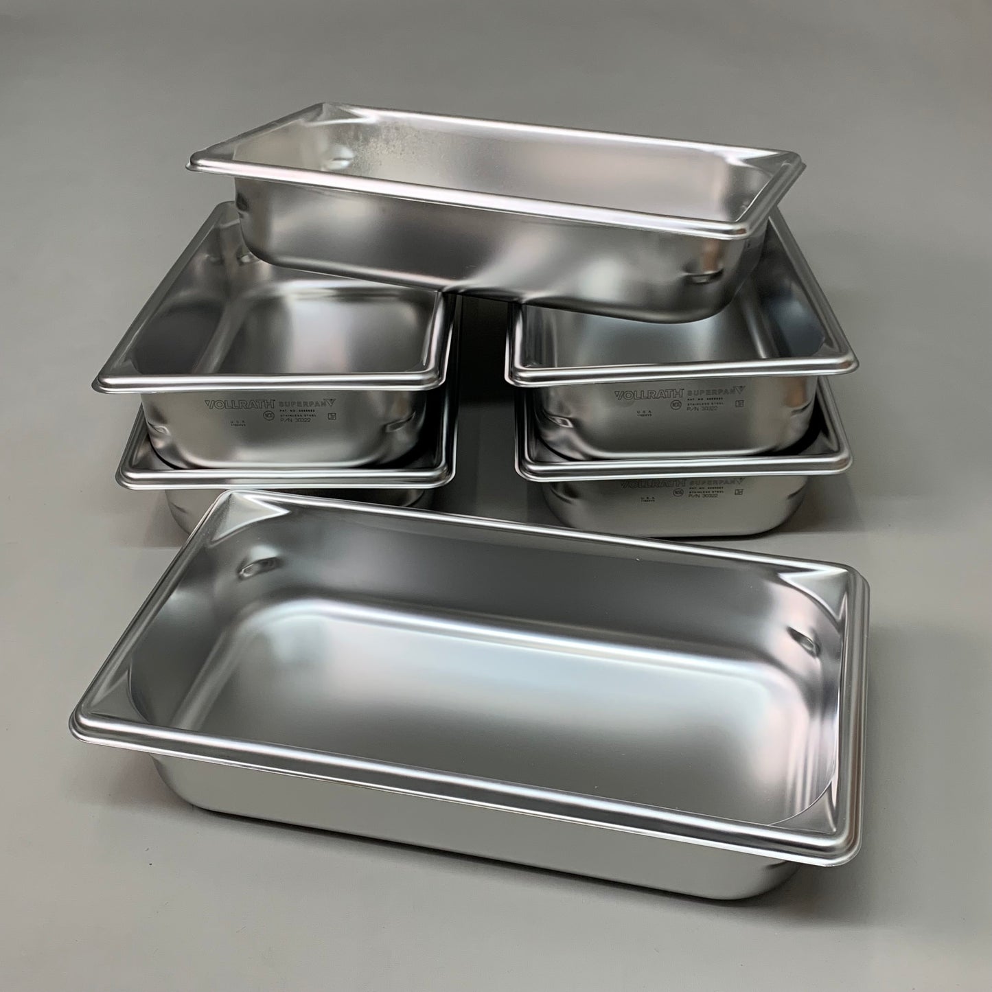 VOLLRATH (6 PK) Super Pan V®® 3rd Size Stainless Steel Steam Pan 2.6 Qt 30322