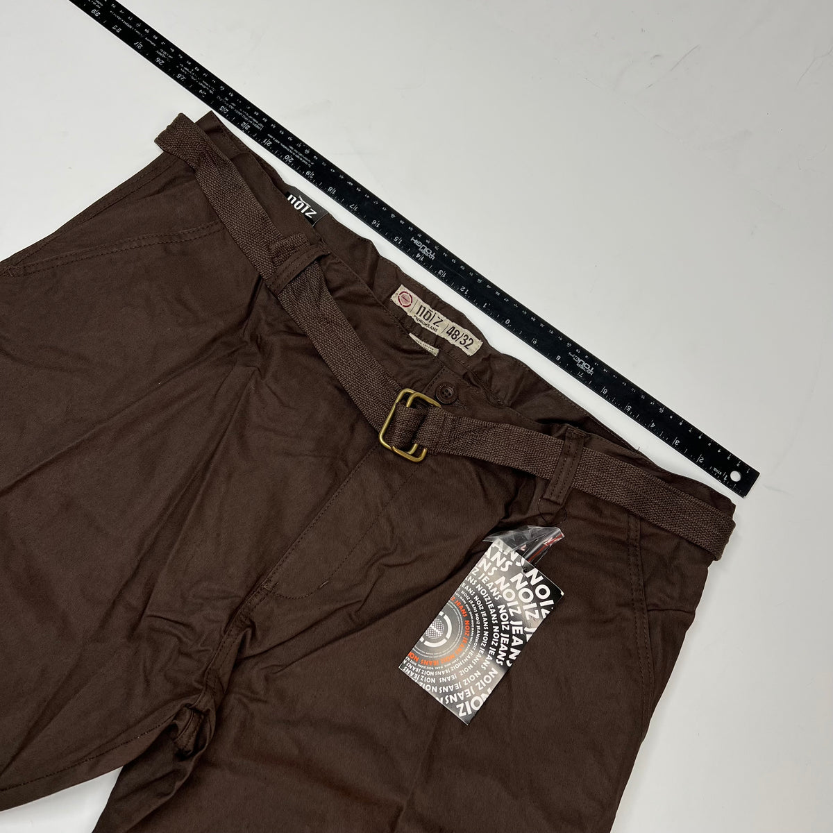 NOIZ Premium Jeans Cargo Pants W/ Belt Men's Sz 48/32 Brown KP610M