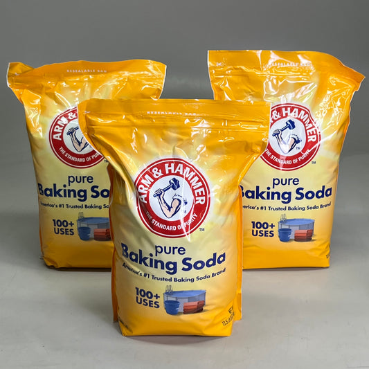 ARM & HAMMER (3PK) Pure Baking Soda 13.5 lbs Sz 14”Hx6.5”W (BB 08/27)