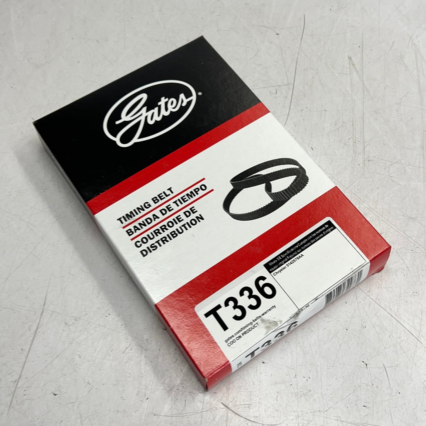 GATES Power Trip Timing Belt For Jeep Vehicles 69.250" L 220 Teeth Black T336