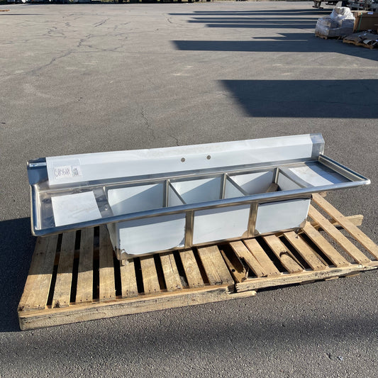 Z@ STEELTON Commercial 3 Compartment Sink 19” 18-gauge Stainless Steel 522CS31818LR