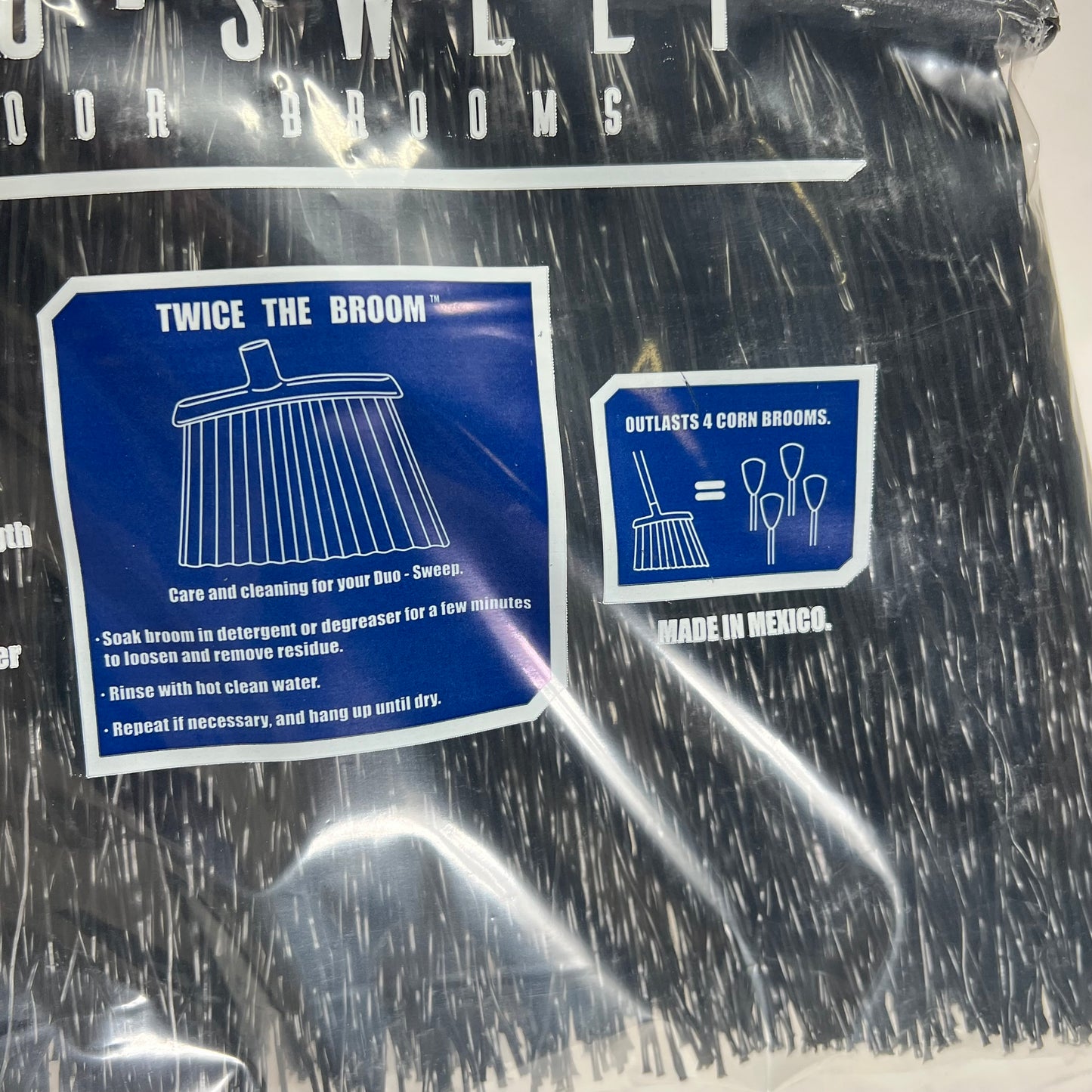 CARLISLE  Duo Sweep Angled Brush Head Broom  48" - 11" Head Black 4688403