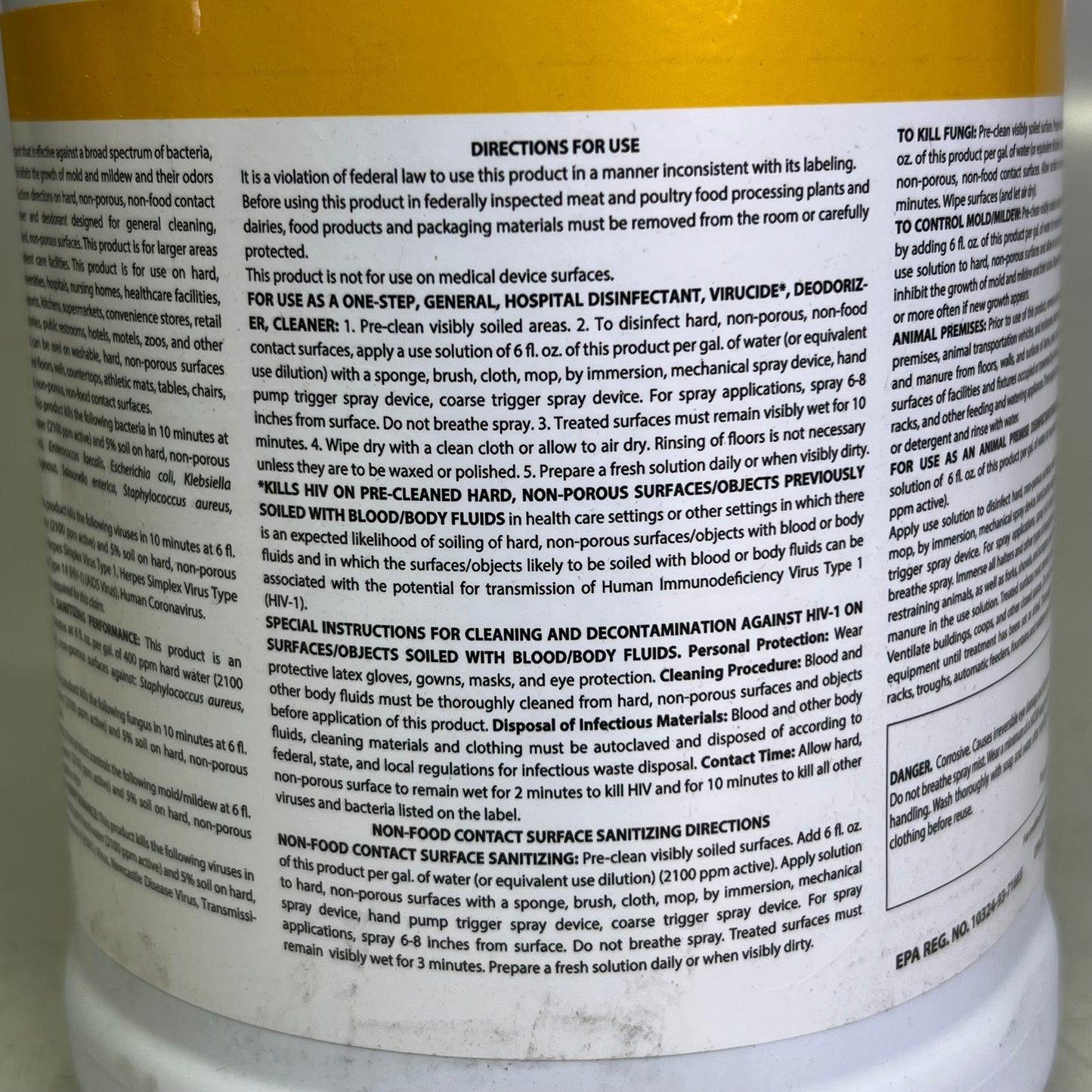 KAIBOSH Disinfectant Cleaner 1 GAL Multi Surface Concentrate Virucidal Fungicidal