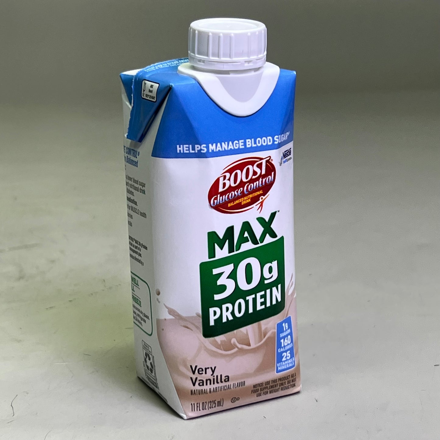 BOOST (12 Count) Plus Nutritional Drink, Very Vanilla 11 fl oz BB 01/26