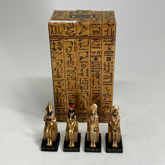 SUMMIT COLLECTION (SET OF 4) Seated Gods & Goddesses Ancient Egypt Gold Y8133