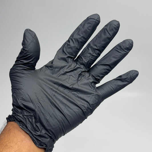 SAFETY ZONE (1000 Gloves) Powder Free Nitrile Examination Gloves Sz XL, Black GNPR-XL-BK