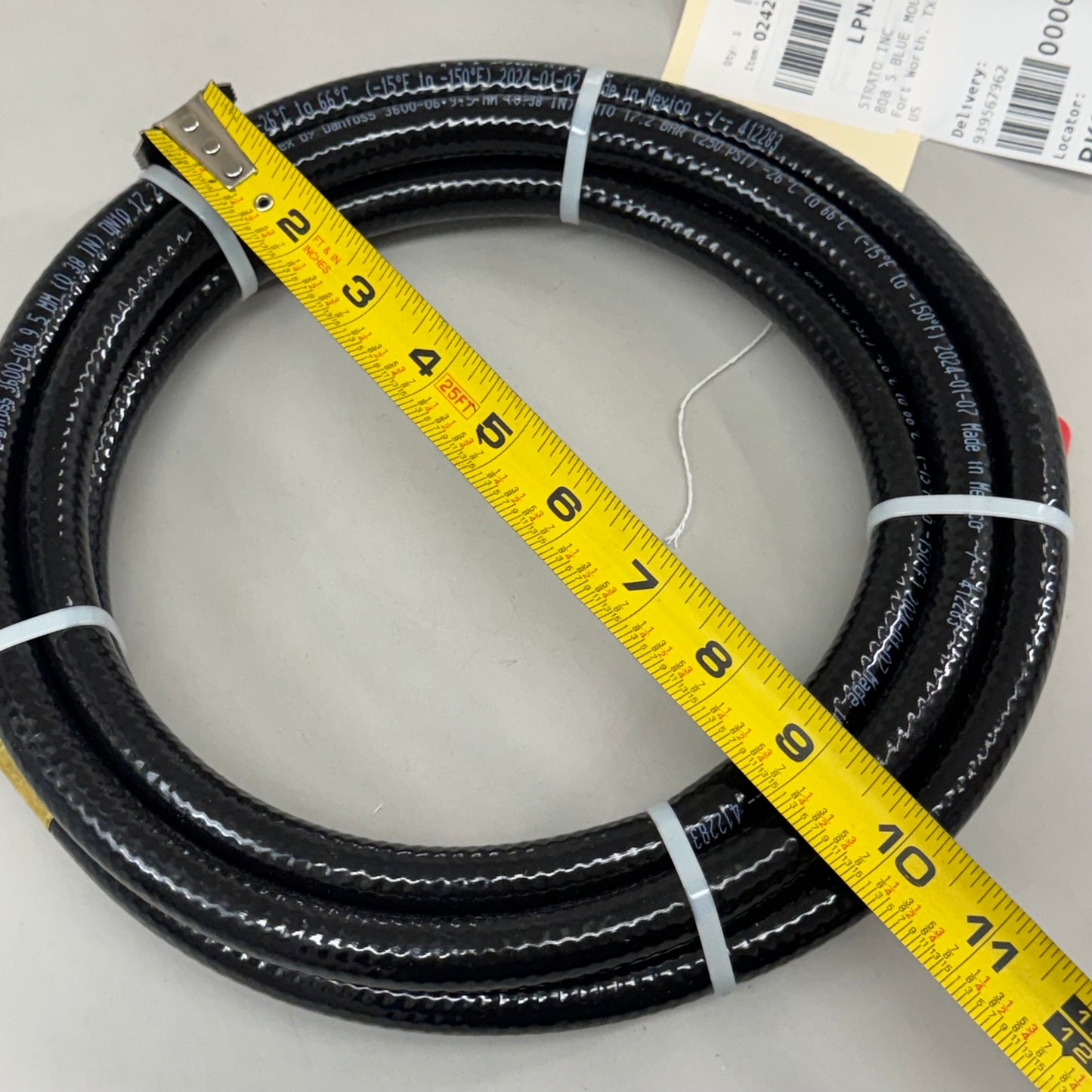 HYPERTHERM Air Hose Assy W/ Brass Fittings 3/8" X 3.0/10' Black Synfoss Danfoss
