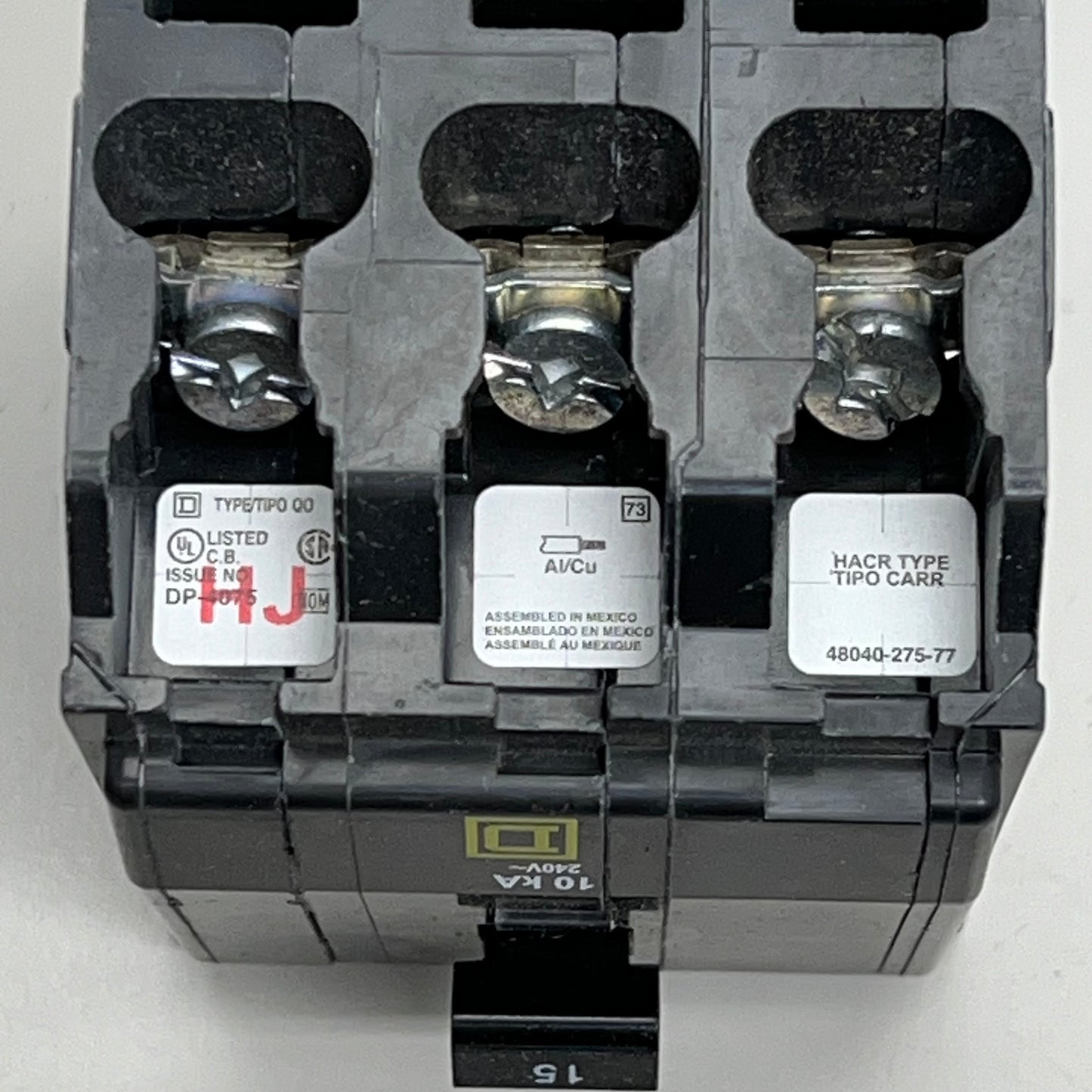 SQUARE D 15 Amp Circuit Breaker Plug-In 3 Pole 240 Volt QO315