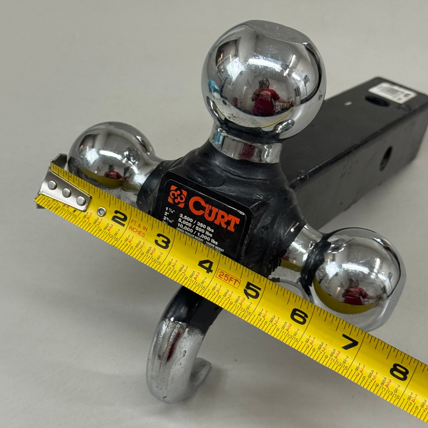 CURT Multi-Ball Mount & Hook 1' overall length Black 50785C-R8 (As-is )