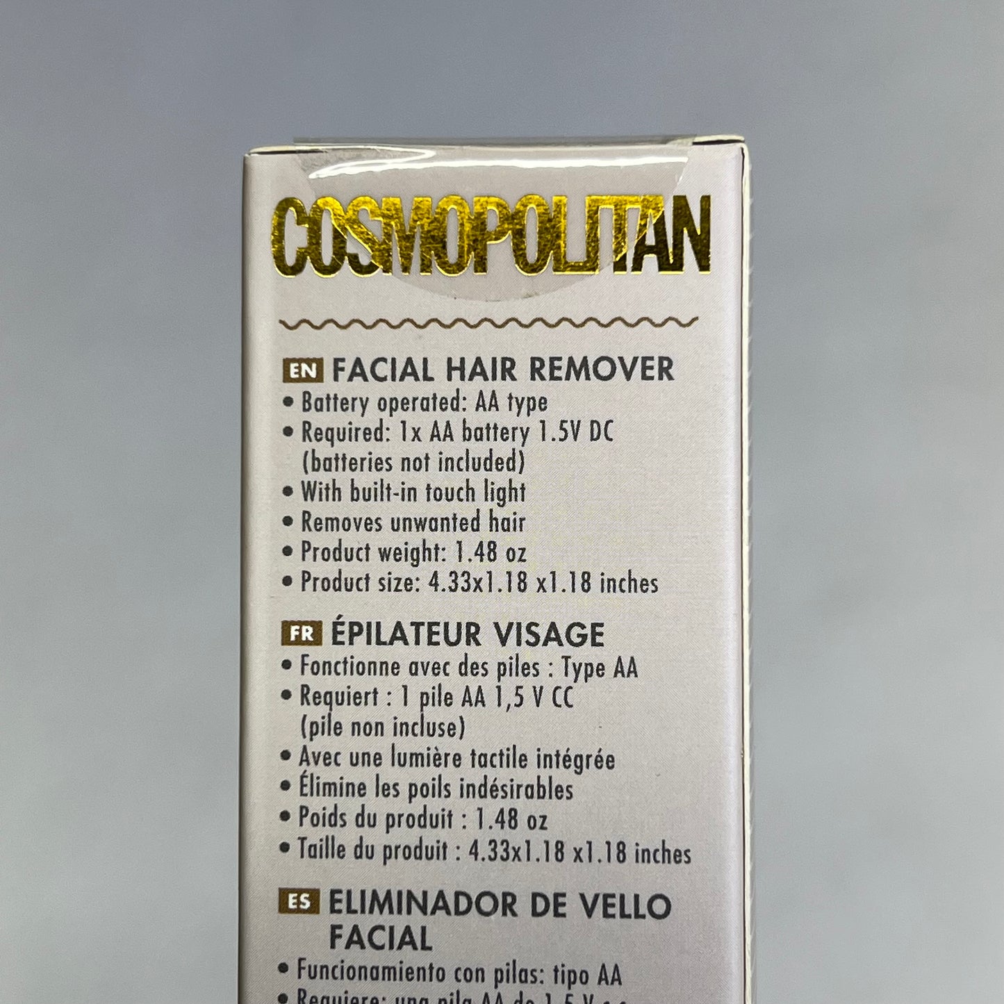 COSMOPOLITAN Battery Operate Facial Hair Remover For Women Black/Gold 2021-7281