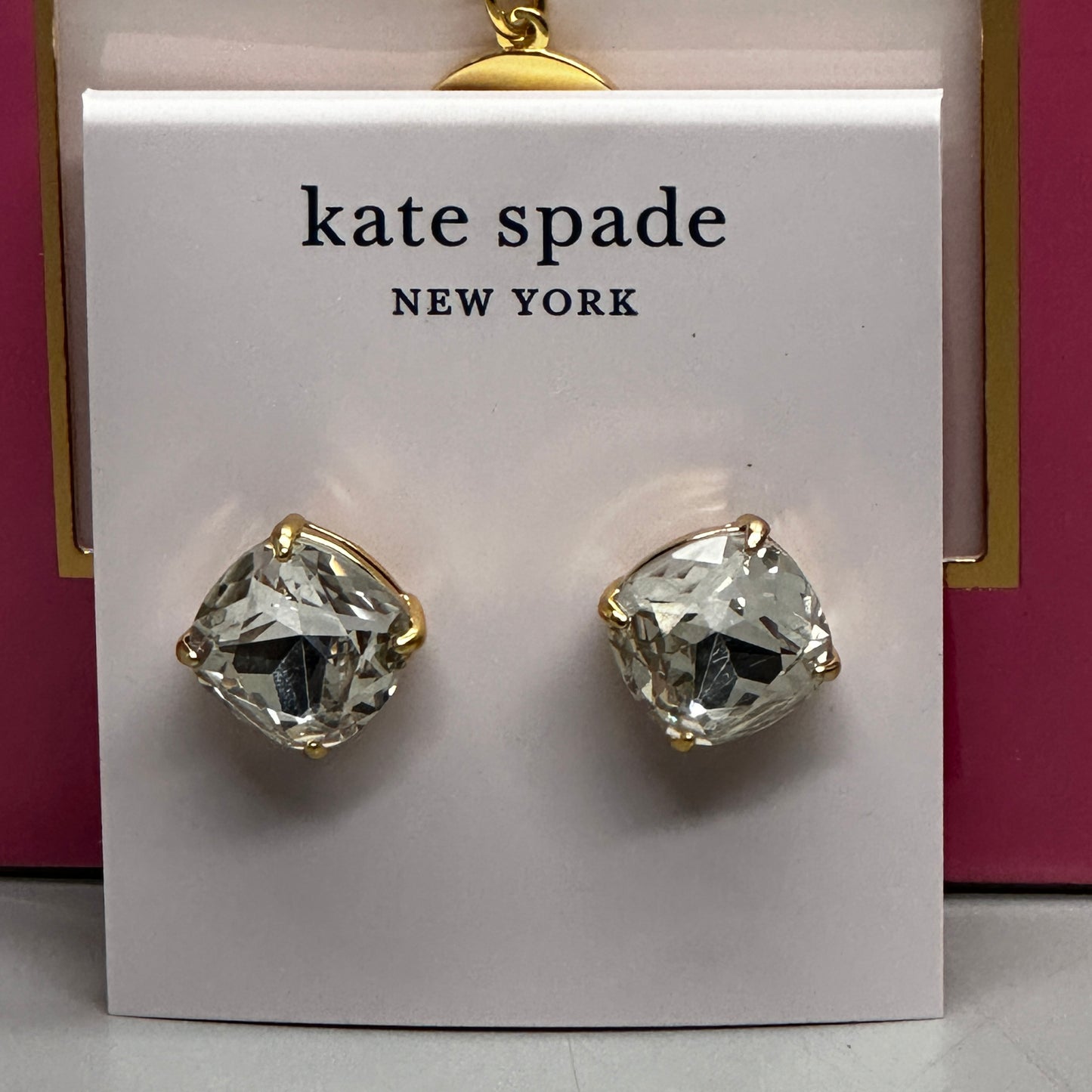 KATE SPADE New York Jewelry Set | Clear Stud Earrings & Gold Initial “C” Necklace