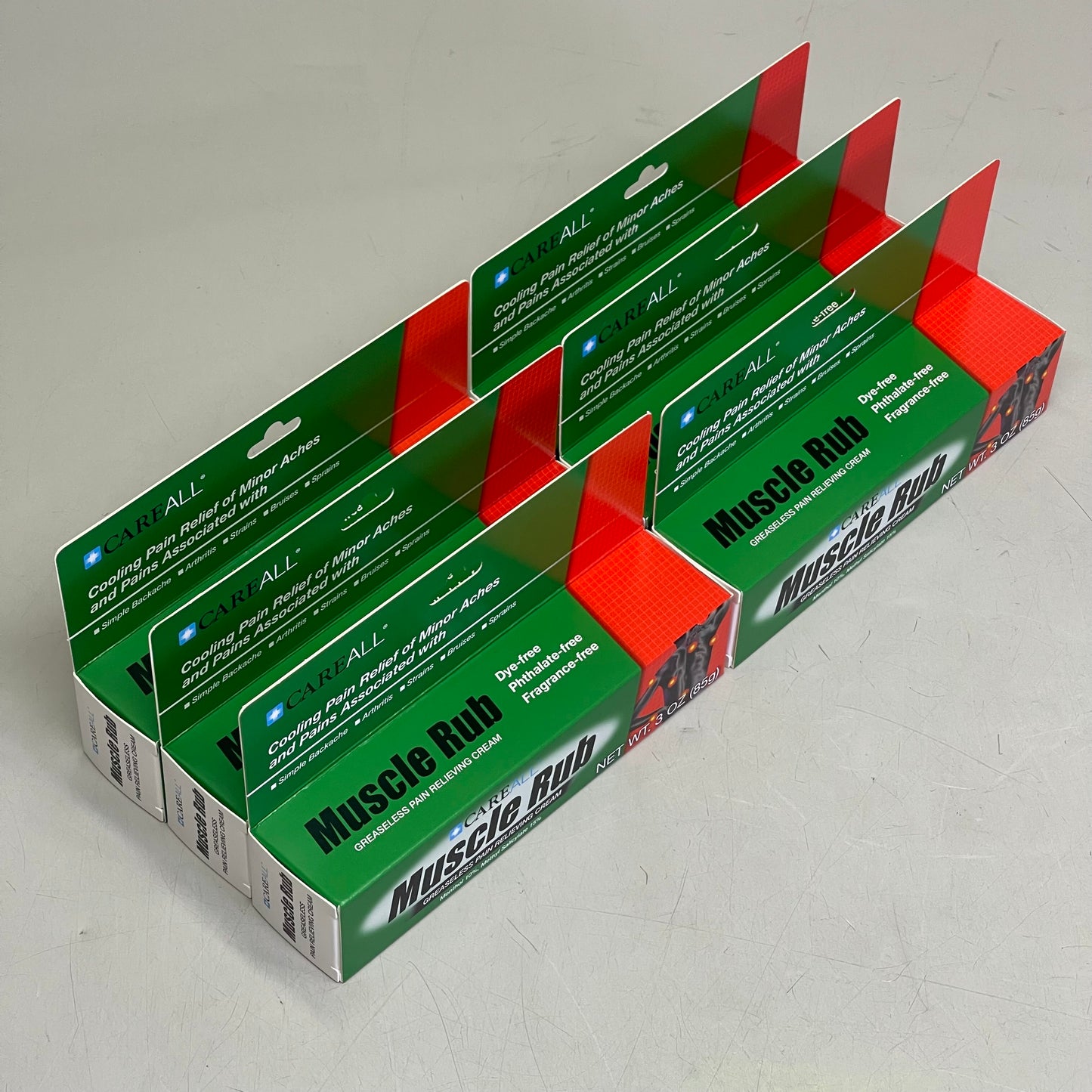 CAREALL (6 PACK) Muscle Rub Greaseless Pain Relieving Cream 3 oz per tube MUS3 BB 02/28