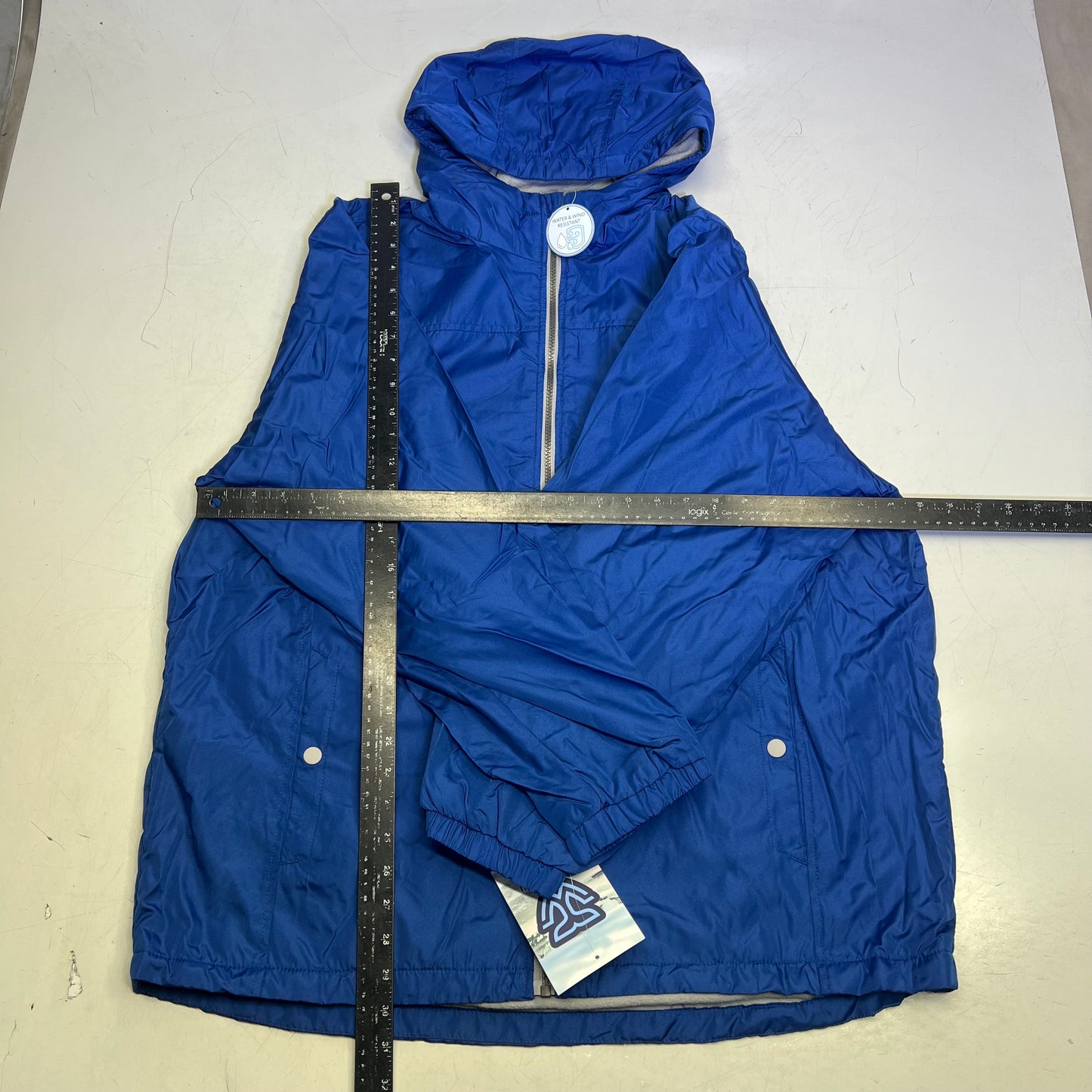 WHALES TAIL PERFORMANCE WEAR Fleece Lined Windbreaker Jacket Boy's Sz XL Blue