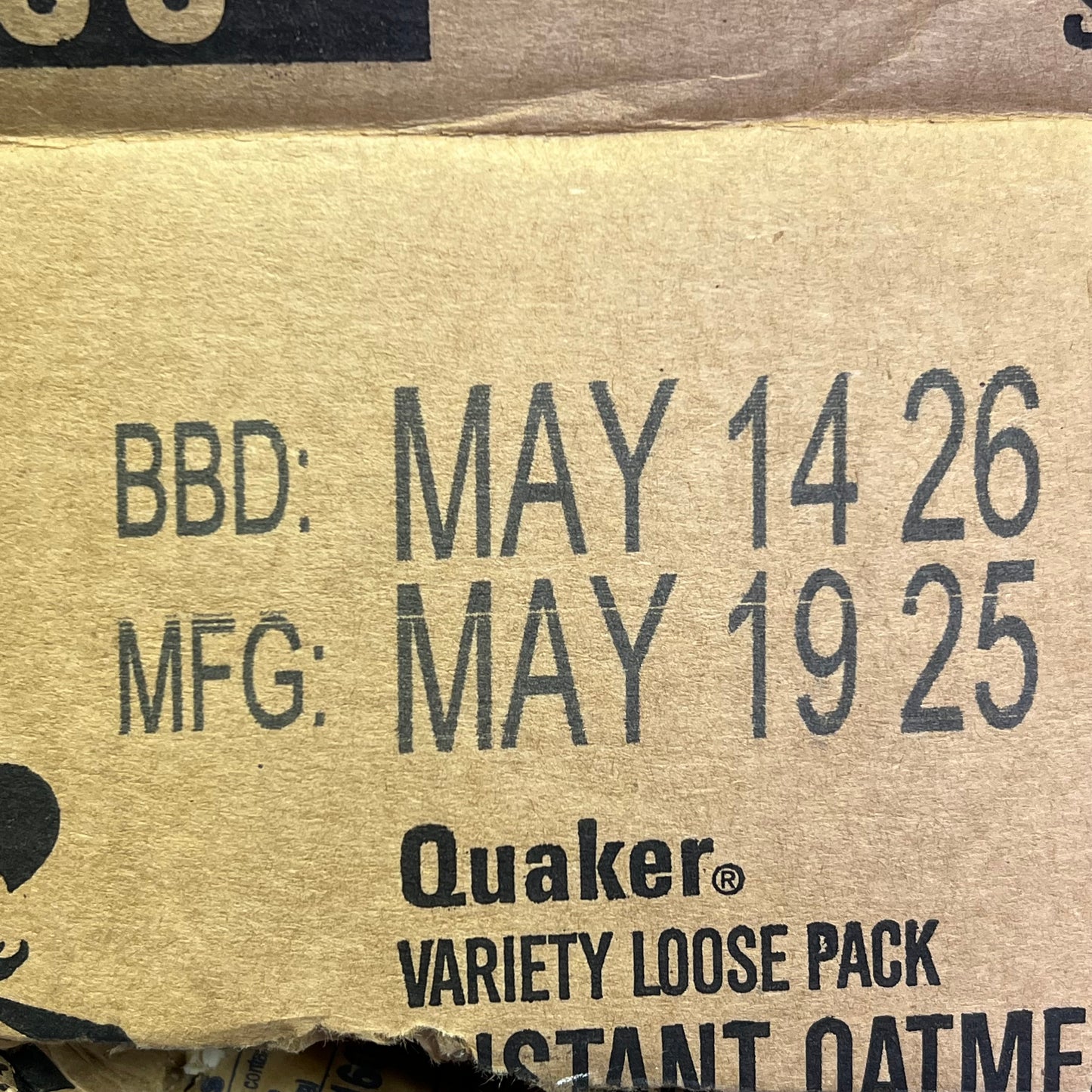 QUAKER (64 COUNT) Instant Oatmeal Variety Box 1.51 Oz 31682 BB 05/26