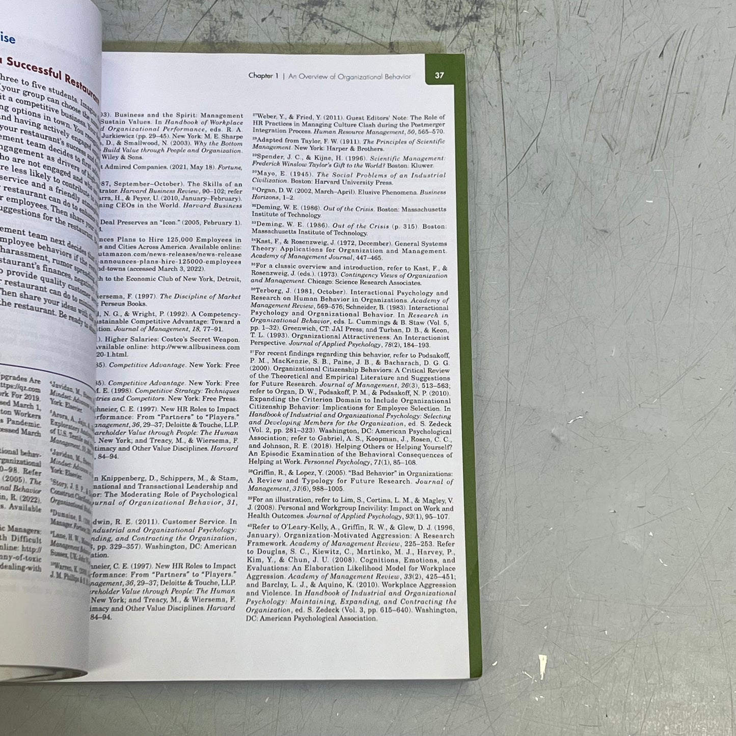 ORGANIZATIONAL BEHAVIOR Managing People & Organizations Paperback Book (As-is)