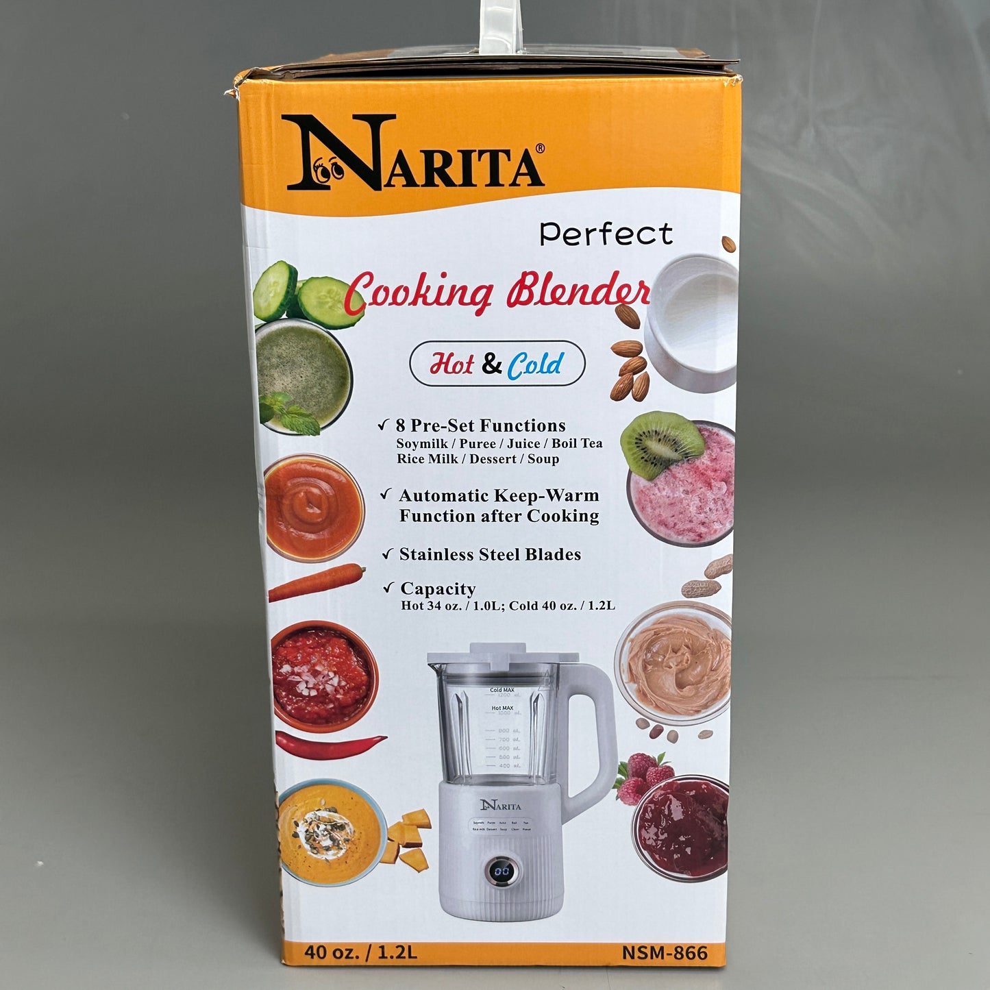 NARITA Cooking Blender Soy Milk Maker Hot & Cold 40 oz NSM-866