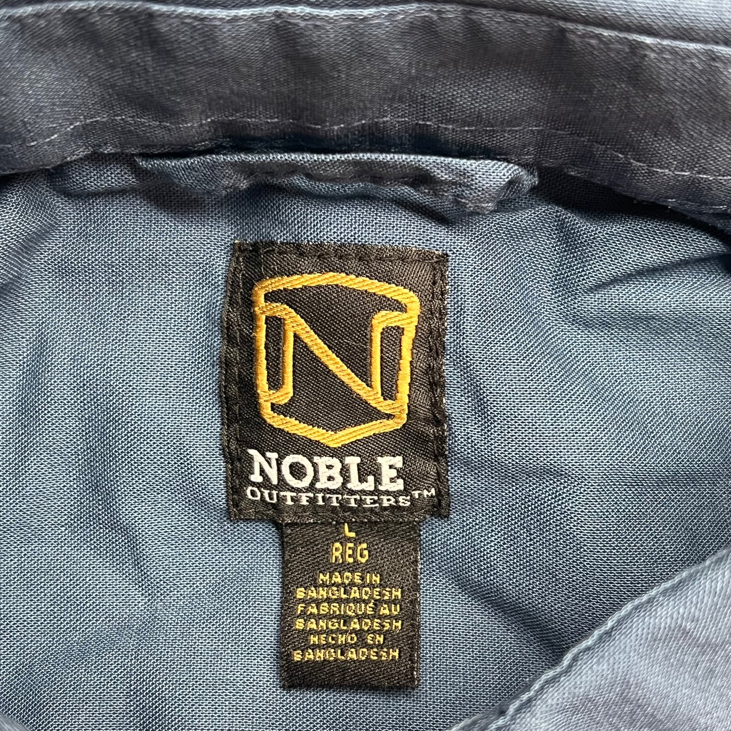 NOBLE OUTFITTERS Long Sleeve Weathered Work Shirt Men's Sz L-R Steel Blue 11049