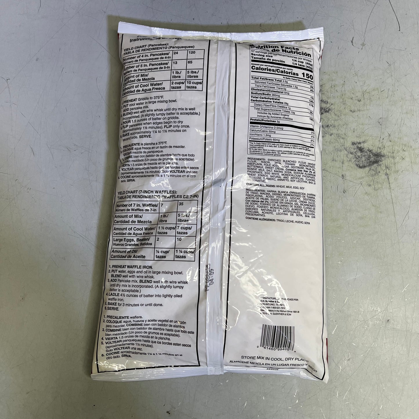 ZA@ ZA@PIONEER (2 PACK, 5 POUND EACH) Conestoga Sweet Cream Pancake & Waffle Mix White BB 08/25 D