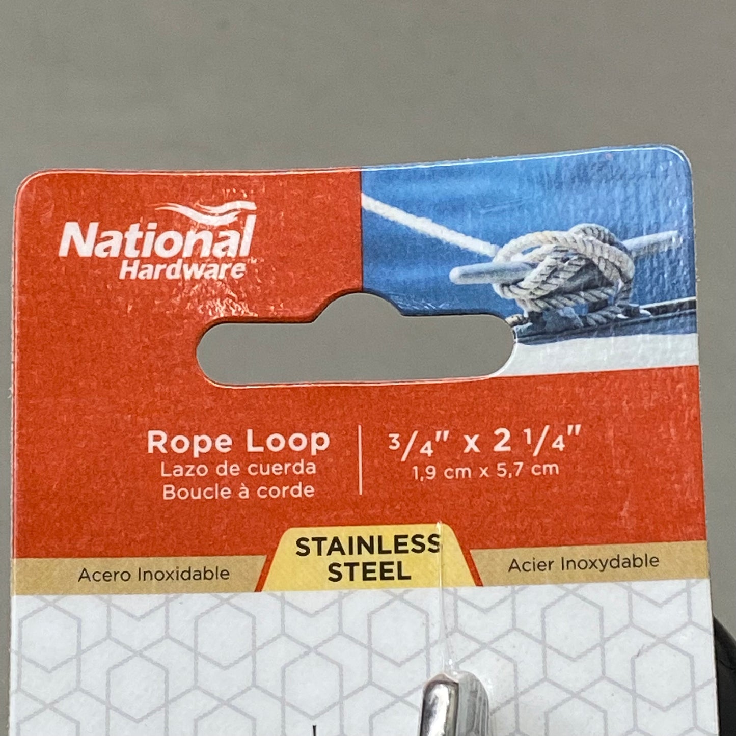 NATIONAL HARDWARE (5 Pack) Rope Loop Stainless Steel 3/4"x2-1/4" Grey N100-363