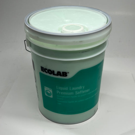 ECOLAB Liquid Laundry Premium Softener Anti-static 5 Gal Bucket Green 6102172