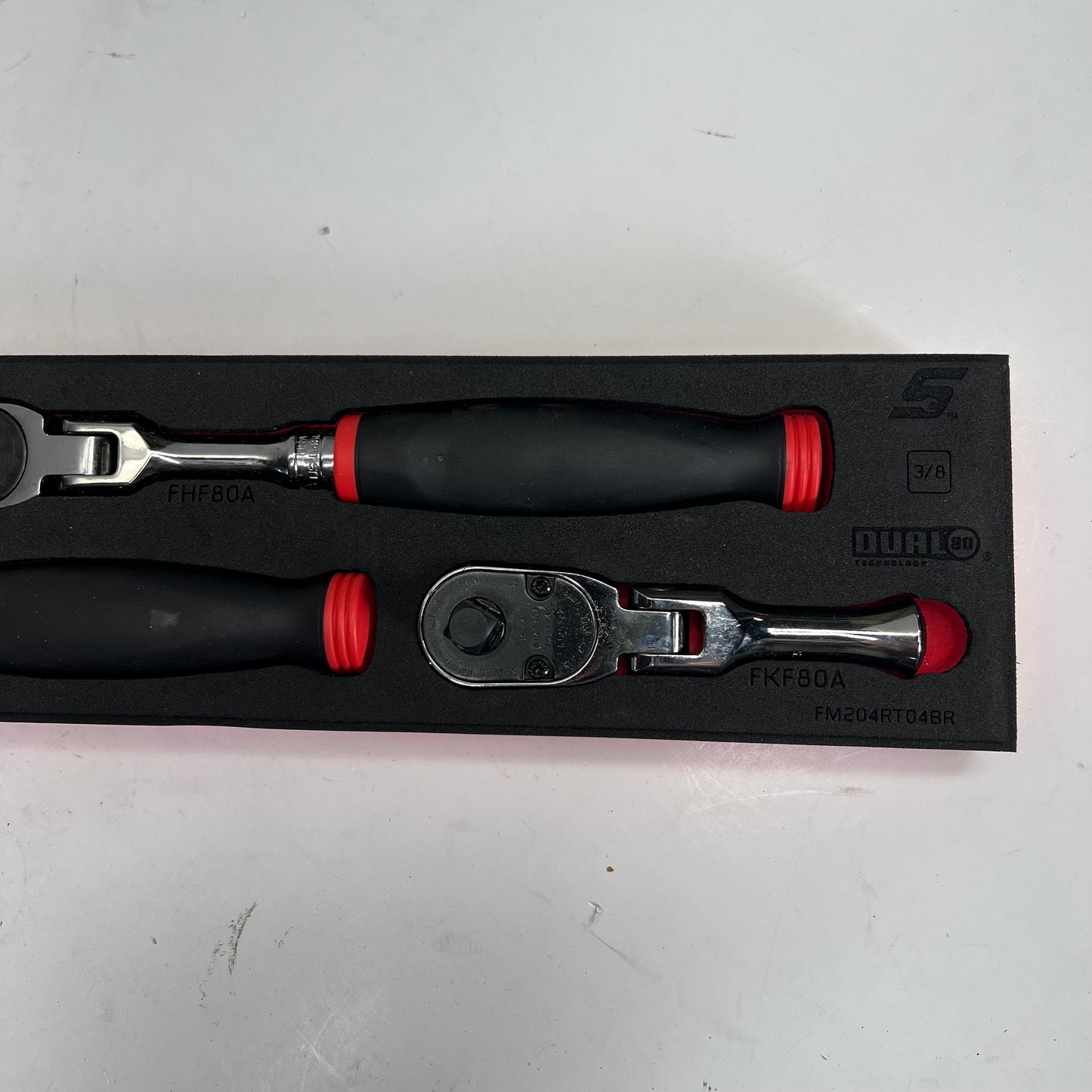 SNAP ON Soft Grip Flex Head Ratchet Set 4 Pc - 3/8" Drive 204RT04FR (As-Is)