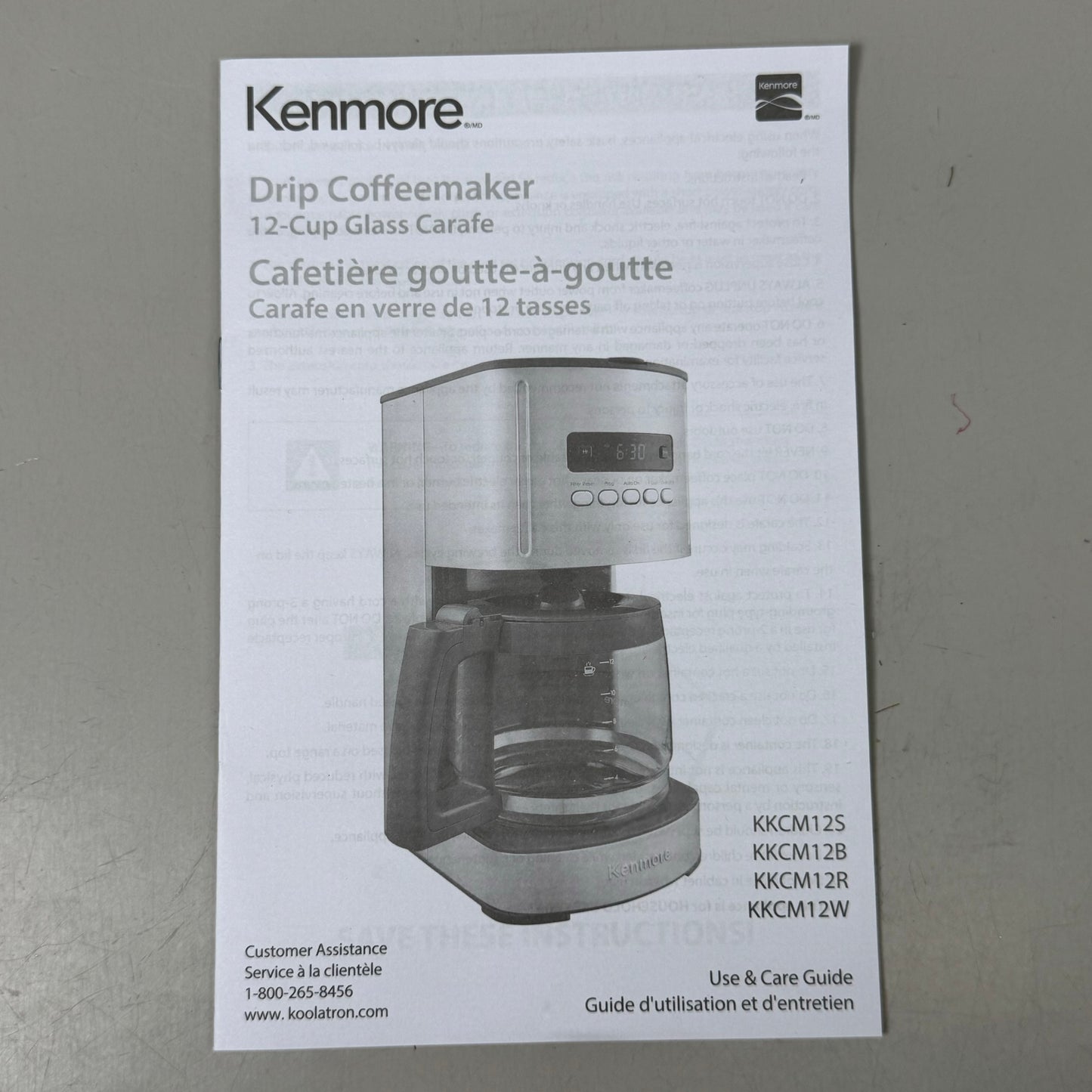 KENMORE Programable 12-Cup Drip Coffee Maker w/ Auto Shut off Red Silver KKCM12R