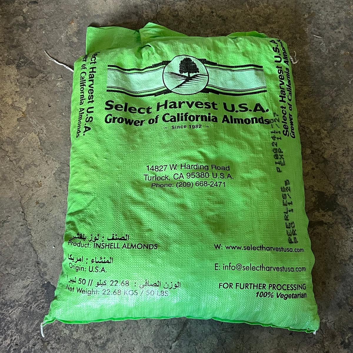 SELECT HARVEST U.S.A. Inshell Almonds 50lb Bulk Bag BB 11/27