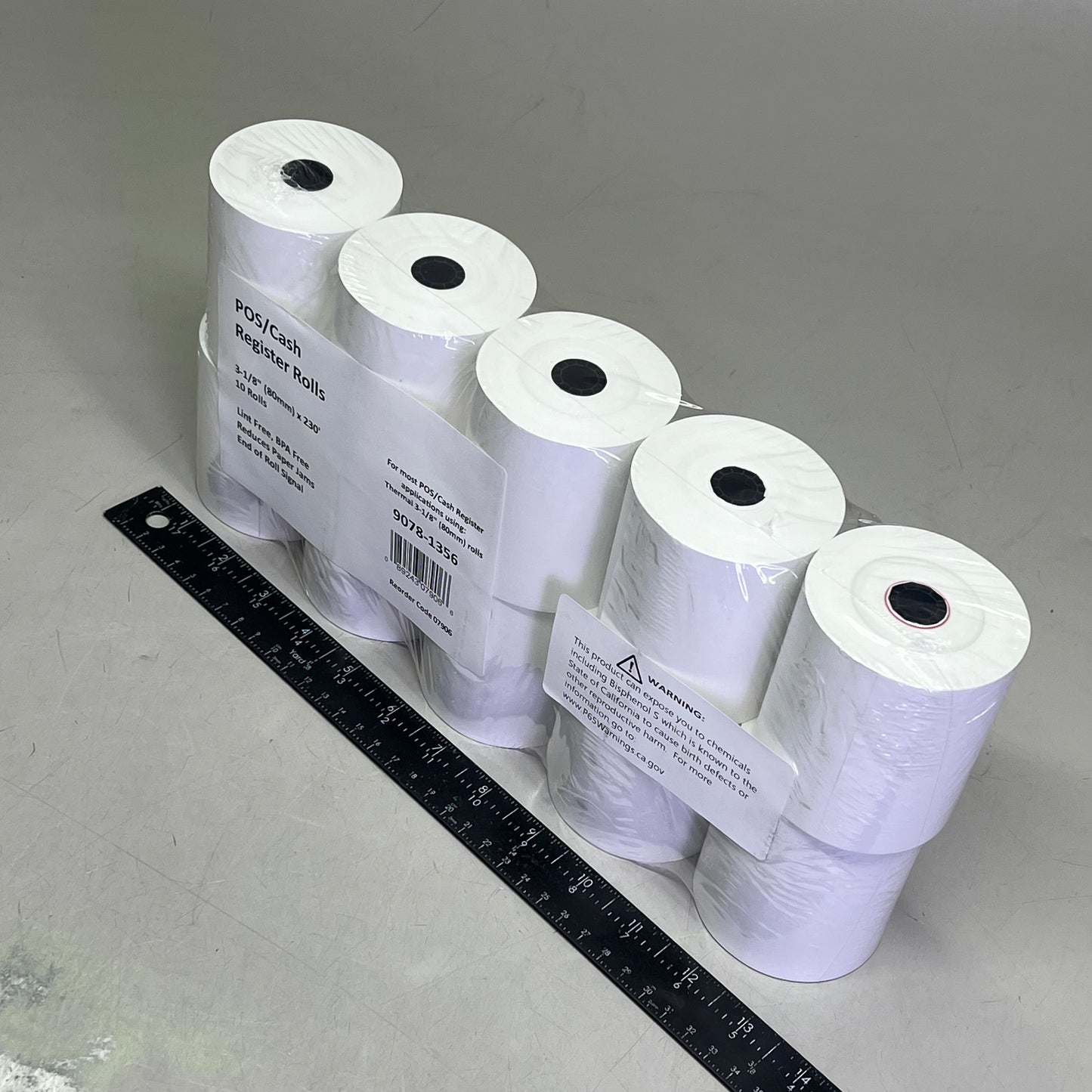 ZA@ (50 PACK) Thermal Paper Receipt Rolls  3-1/8" x 230' White 9078-1356