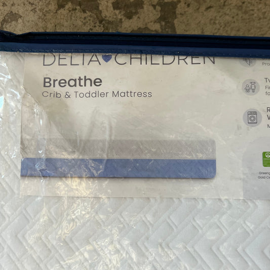 ZA@ DELIA CHILDREN Breathe Crib & Toddler Mattress Sz 28"W x 52"L x 5.5"H - M53101-1056 (AS-IS, Stained)