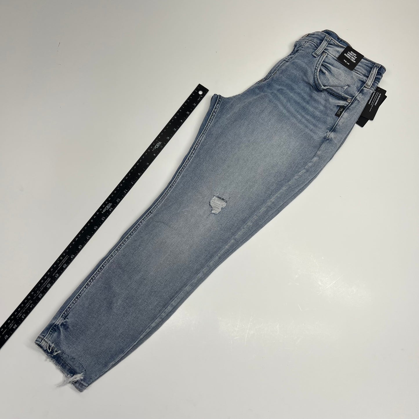 SILVER JEANS CO Avery Curvy Fit High Rise Skinny Crop Women's Sz 32/26 Indigo