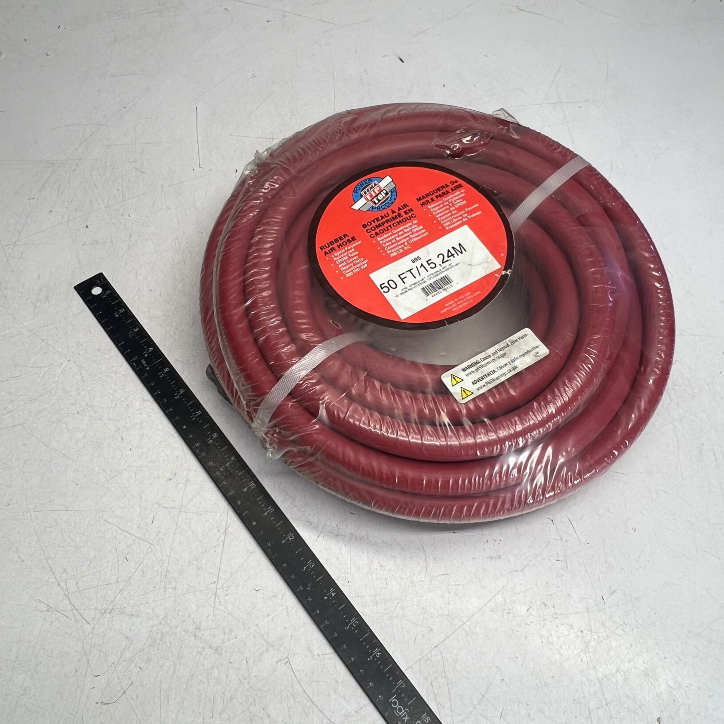 REMA TIP TOP Rubber Air Hose Made In Usa 300 PSI 1/2" Hose ID X 50' Red 895