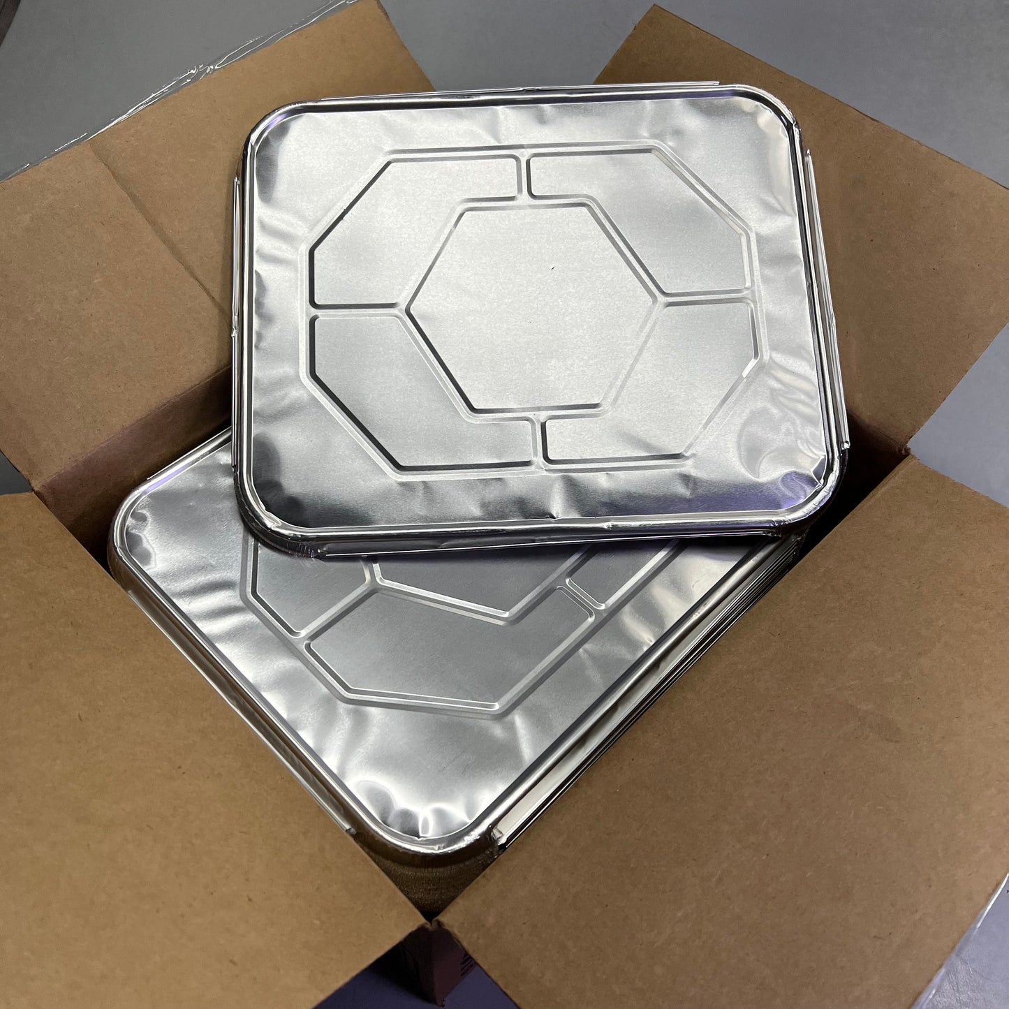 ZA@ WESTERN PLASTICS (100 PACK) Half Steam Foil Lid Chrome 5001