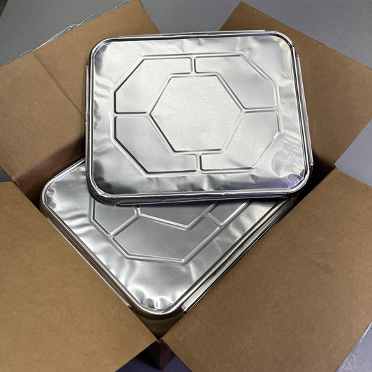 ZA@ WESTERN PLASTICS (100 PACK) Half Steam Foil Lid Chrome 5001