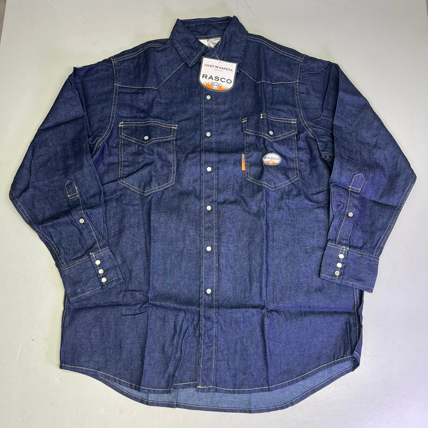 RASCO Flame Resistant Denim Lightweight Work Short Men's Sz 3XL Navy Blue FR1021DN