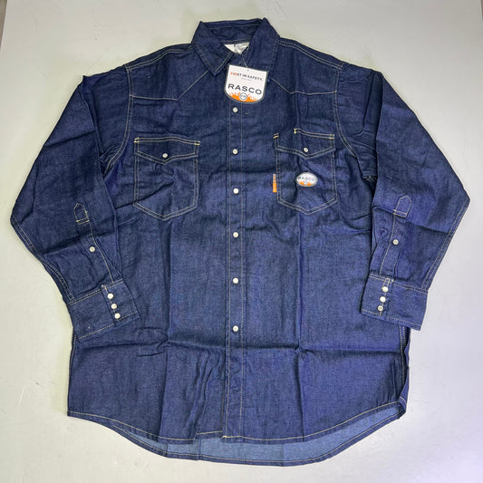 RASCO Flame Resistant Denim Lightweight Work Short Men's Sz 3XL Navy Blue FR1021DN