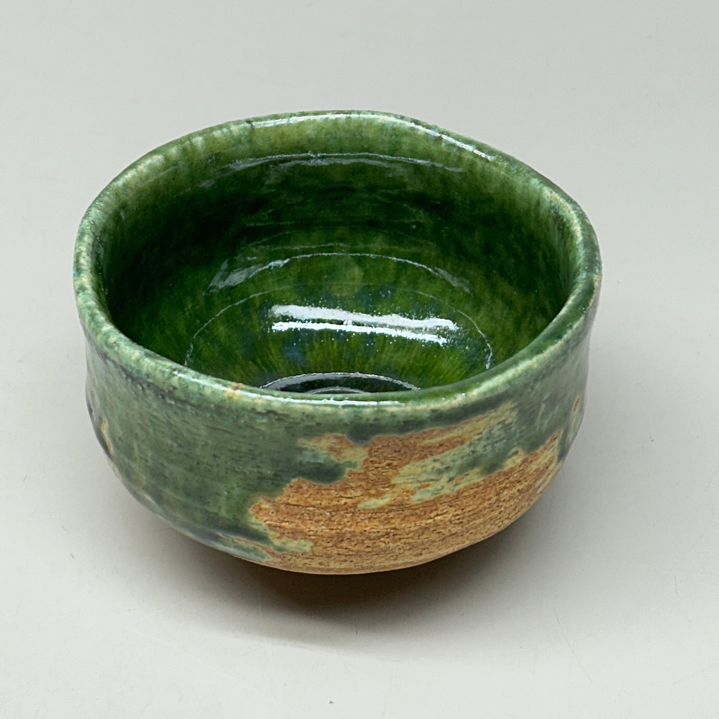 (6 PACK) Glazed Pottery Ceramic Bowls and Cups Green (New)