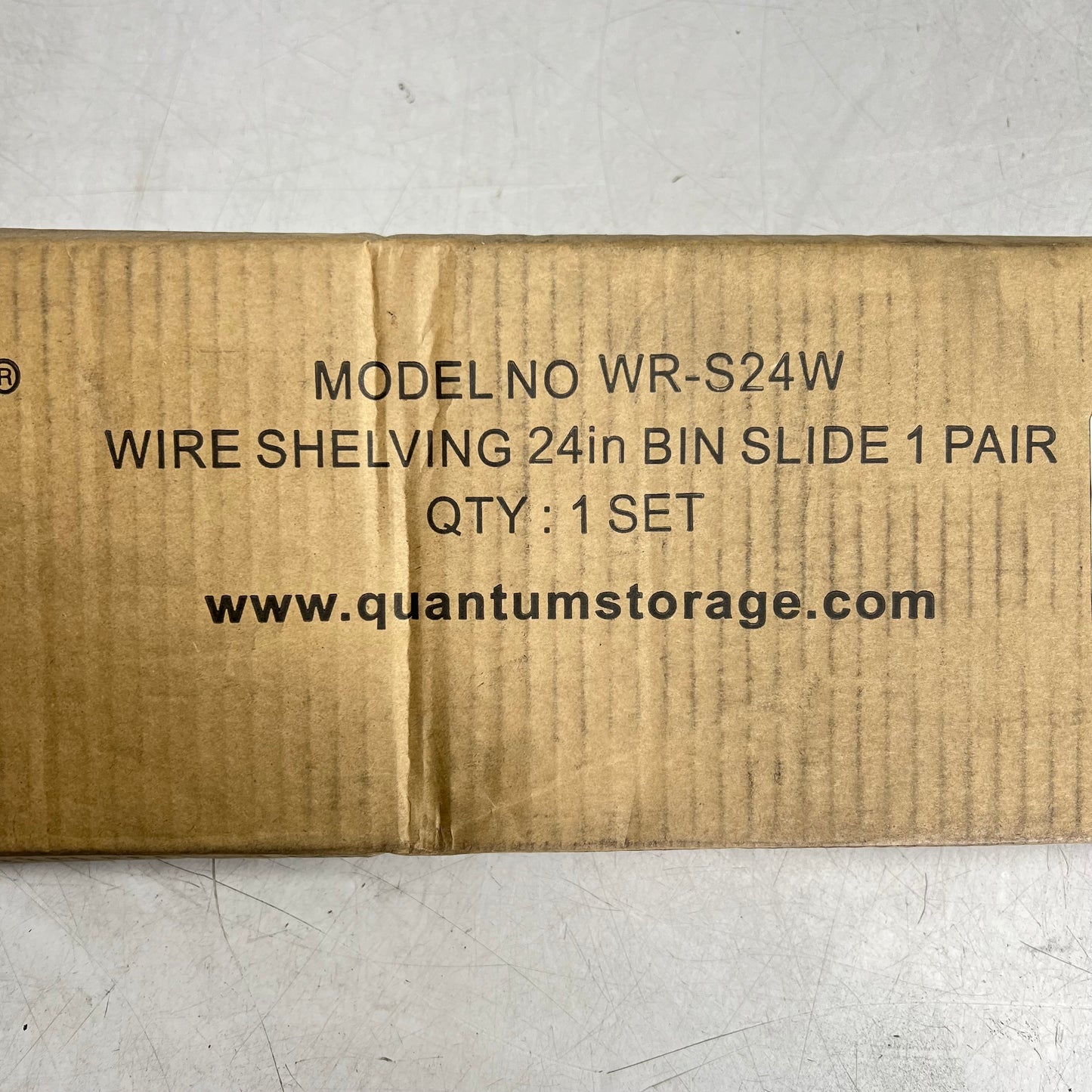 QUANTUM STORAGE SYSTEMS (1 SET) Wire Shelving Slide Bin 24" Silver WR-S24W