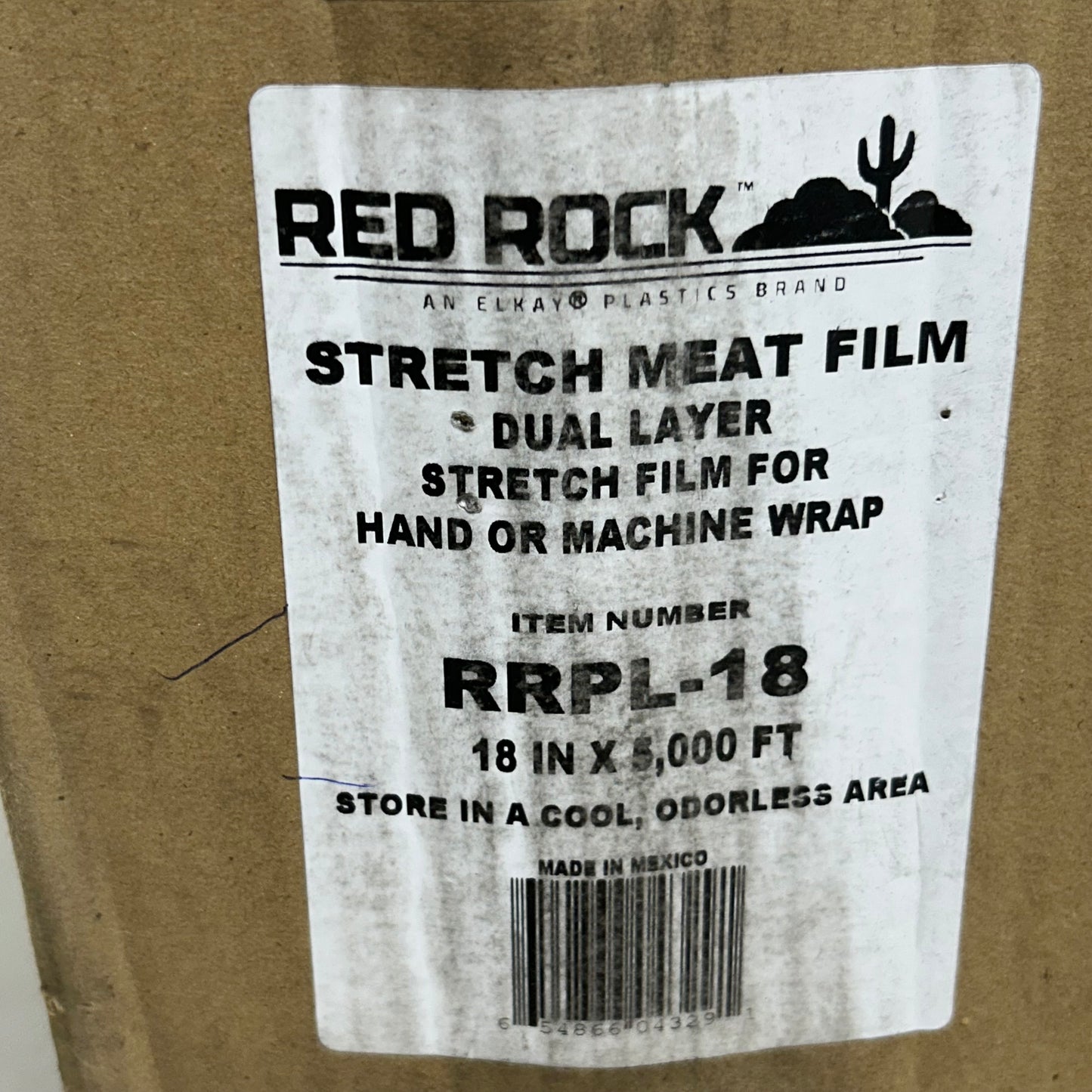 RED ROCK Stretch Meat Film For Hand Or Machine Wrap 18"x5000' Clear RRPL-18 (New Other- Distressed Packaging)