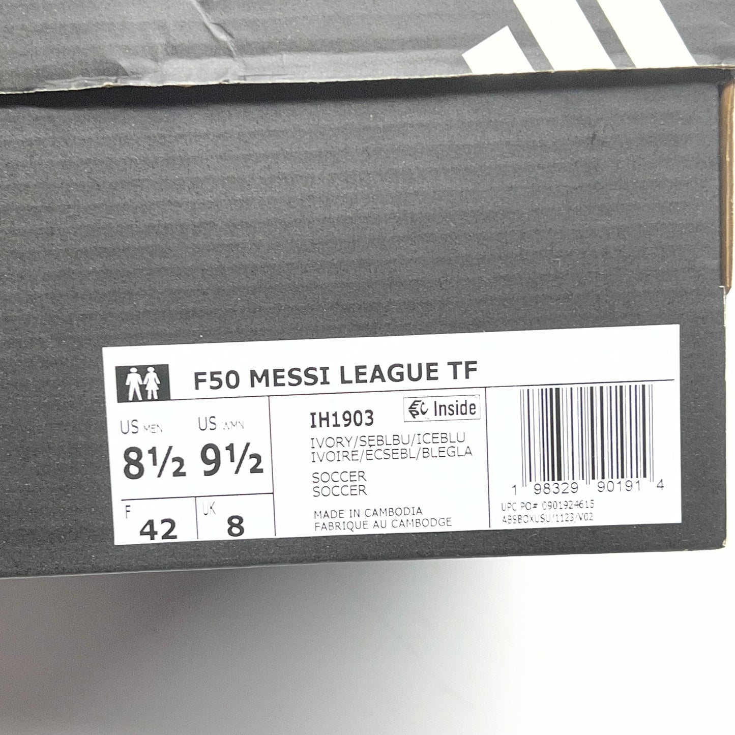 ADIDAS F50 Messi League Turf Soccer Cleats Men's Sz 8.5 Ivory/Blue/Ice Blue