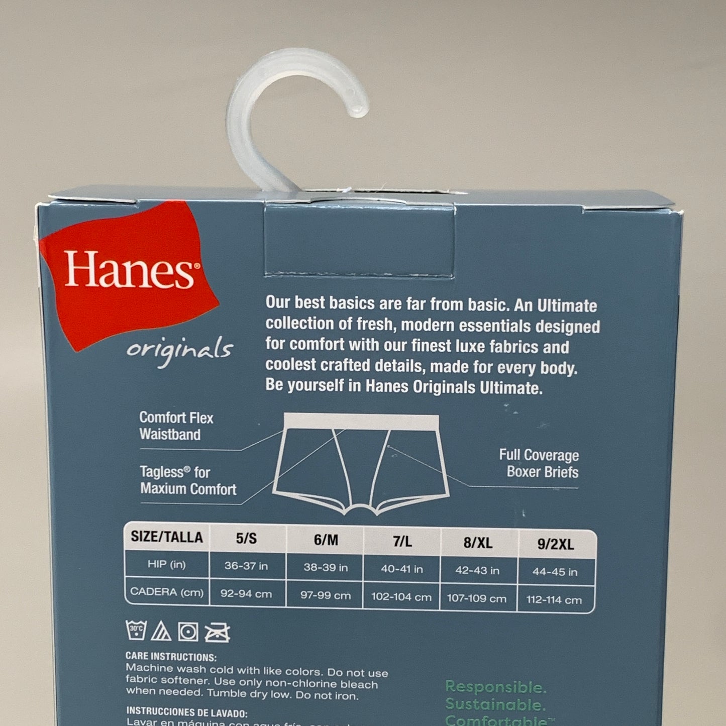 HANES 3 PACK! Originals Women's Breathable Cotton Boxer Briefs Underwear Sz M Blue/Buff/Pink 45OUBB